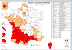 Carte infestation termites BOUCHES DU RHONE